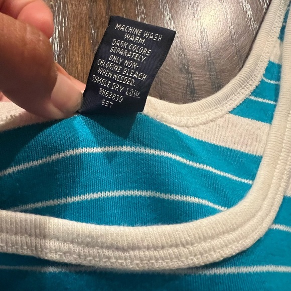 Lands End Women's Size Large Striped 100%  Cotton Y2K Casual Tank - Picture 5 of 5